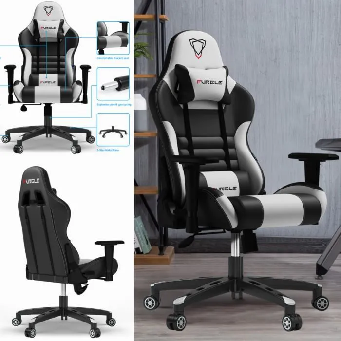 Falcon Gaming Chair (White/Black)