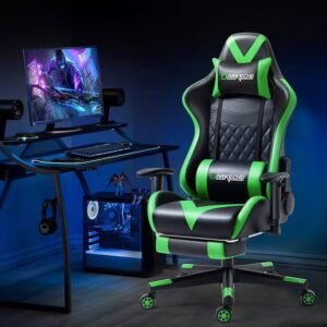 Cymax Gaming Chair (Black/Green)